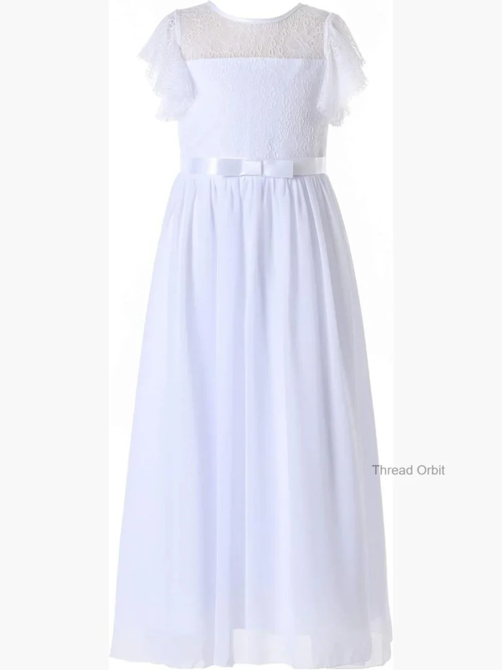 Ruffle Chiffon Flower Girl Wedding Party Maxi Dress